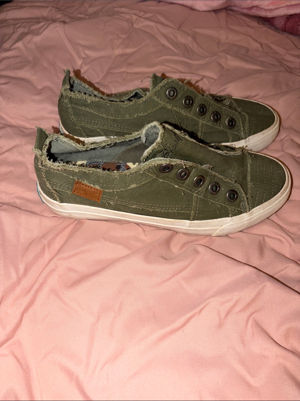 Blowfish Olive Green Slip-On Canvas Sneakers